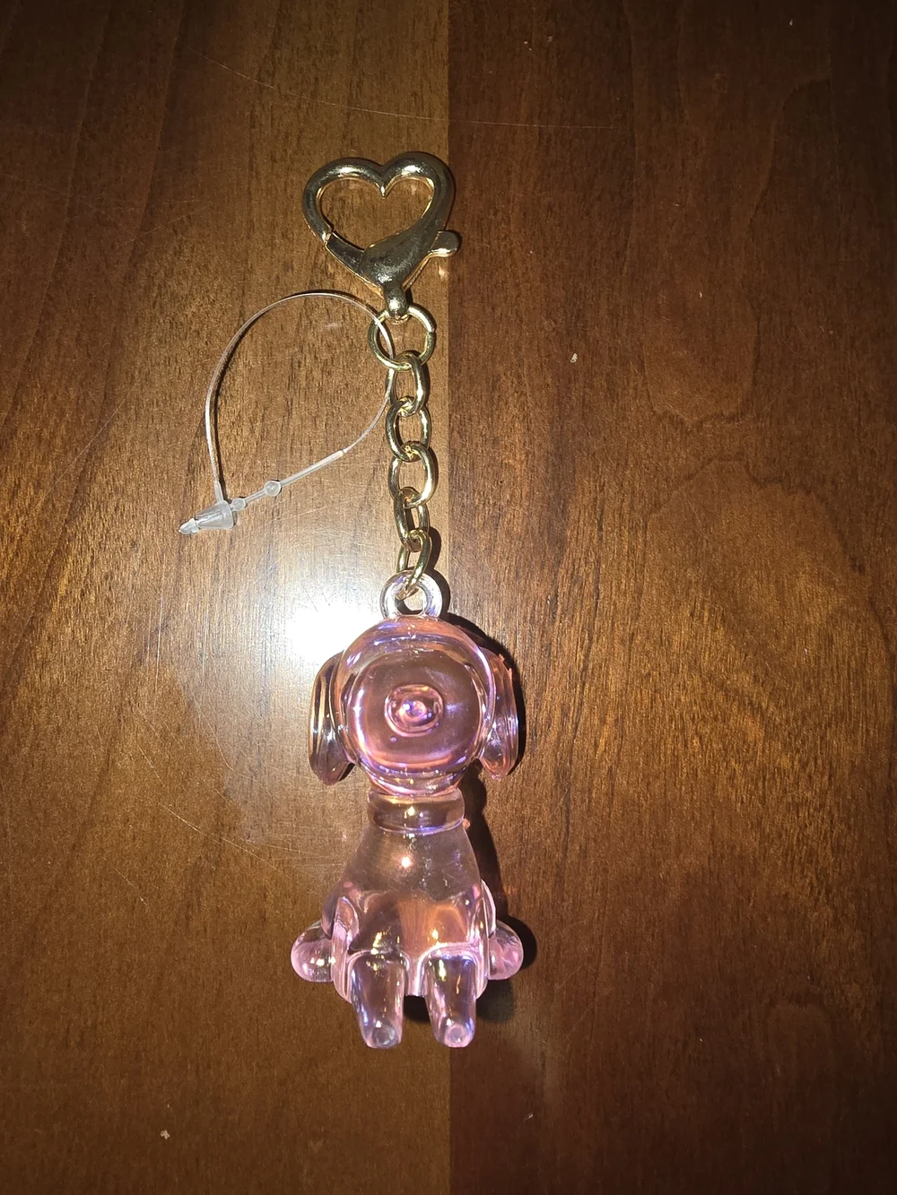 Pink Iridescent Snoopy Dog Keychain Charm / Bag Charm, New without Tags